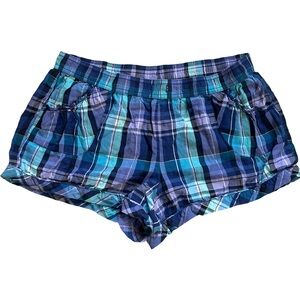 Victoria's Secret Blue Plaid Women's Pajama Shorts